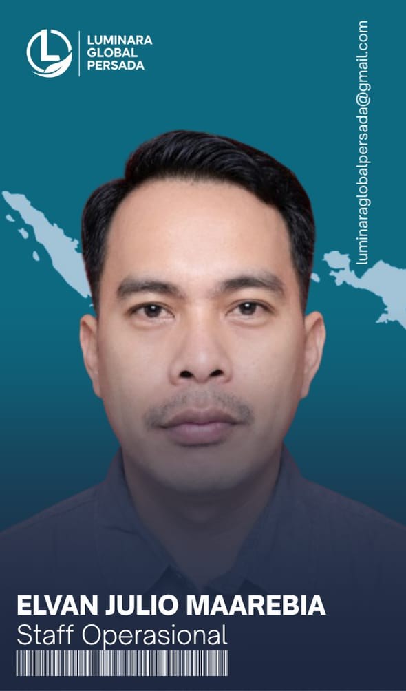 Foto Elvan Julio Maarebia, Staff Operasional Tim Divisi Teknis PT. Luminara Global Persada